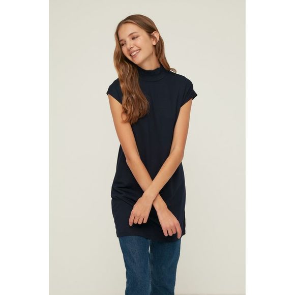 NWT Trendyol Tunic Navy blue Fitted - Picture 4 of 9